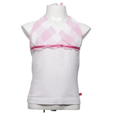 Halter neck top (White, Pink) from Bengh Per Principesse Cotton, Elastane