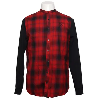 Flannel shirt (Red, Black) from SikSilk Cotton, Elastane, Polyester, Viscose