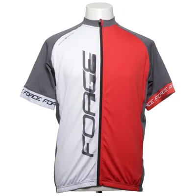 Cykeltrøje (Grå, Hvid, Rød) fra Force Polyester