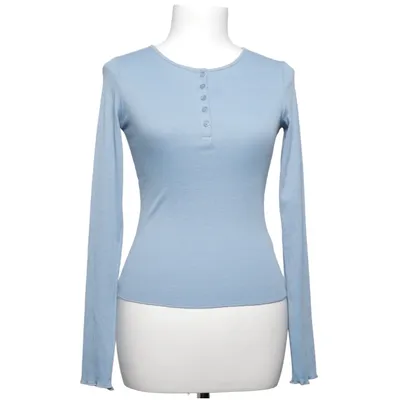 Henley T-shirt (Blå) fra Dazy Elastan, Polyester