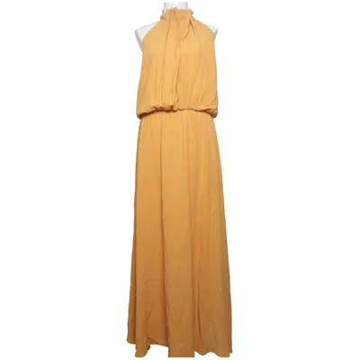 Halternek jurk (Geel) van Zara Acetaat, Viscose