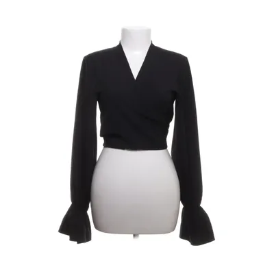 Wikkelblouse (Zwart) van NA-KD Elastaan, Polyester