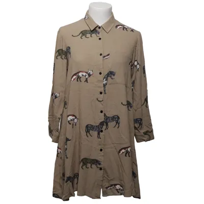 Shirt dress (Beige, Multicolored) from Parfois Viscose