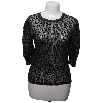 Top (Black, Silver) from Zara Woman Collection Metallic fiber, Polyamide