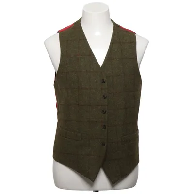 Jakkesætsvest (Grøn, Rød) fra Dobell Polyester, Uld