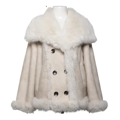 Veste en peau de mouton retournée (Beige) de Flammode Polyester