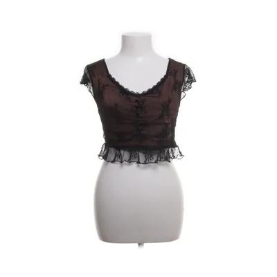 Crop top (Bruin, Zwart) van Romwe Elastaan, Polyester