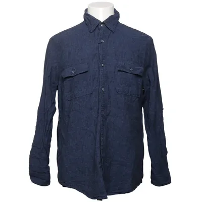 Shirt (Blauw) van Dressmann Katoen, Linnen