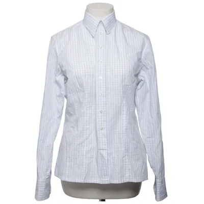 Shirt (White, Blue) from The Shirt Factory Cotton