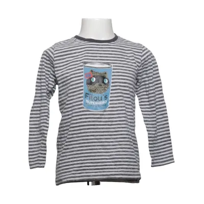 Lange mouwen shirt (Grijs, Wit) van Filou & Friends Katoen, Polyester