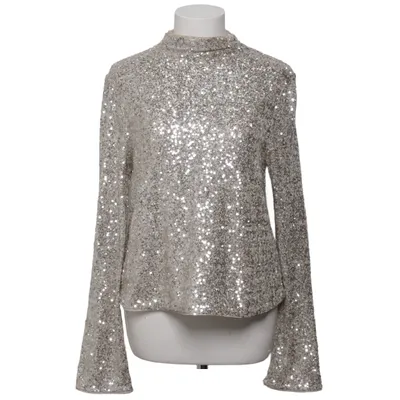 Langarmshirt (Beige, Silber) von H&M Polyester, Elasthan