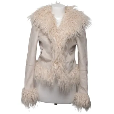 Shearlingjacka (Beige) från Urban Outfitters Akryl, Polyester