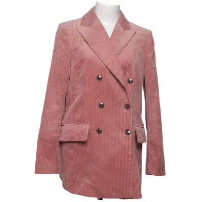 Blazer (Pink) from Mango Premium Cotton, Polyester, Viscose
