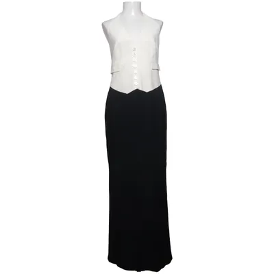 Halterneck-kjole (Sort, Hvid) fra Karen Millen Acetat, Elastan, Viscose