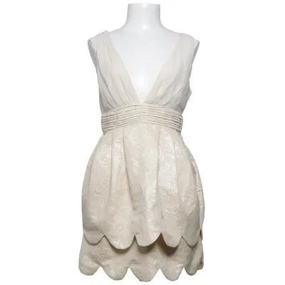Cocktailklänning (Beige) från H&M Conscious Collection Metallfiber, Återvunnen polyester