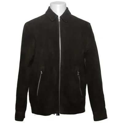 Leather jacket (Green) from H&M Edition Cotton, Suede, Viscose