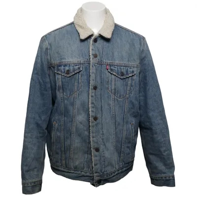 Fodrad jeansjacka (Blå) från Levi Strauss & Co Bomull, Polyester