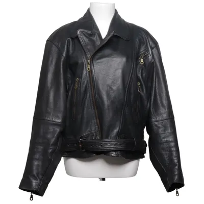 Bikerjacka (Svart) från Real Leather Studio Skinn, Polyester