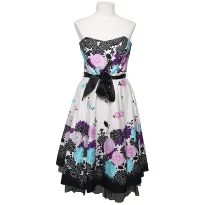 Jurk (Wit, Meerkleurig) van Debenhams Katoen, Elastaan, Polyester
