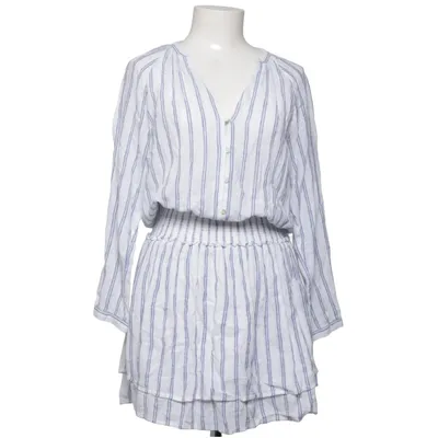 Robe (Blanc, Bleu) de Rails Lin, Fibre métallique, Viscose