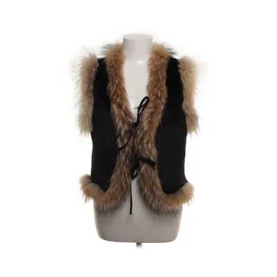 Outer vest (Black) from Meinert Leather, Mink, Wool, Polyester