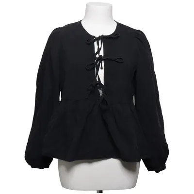 Wikkelblouse (Zwart) van Pieces Katoen
