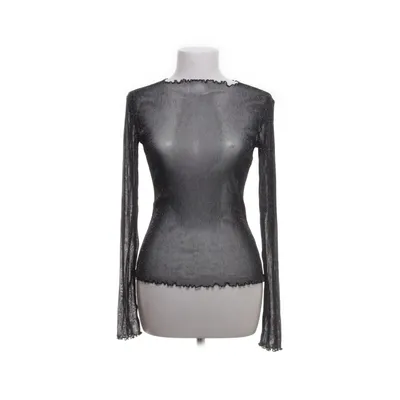 Långärmad t-shirt (Svart, Silverfärgad) från Tom Tailor Denim Metallfiber, Polyamid