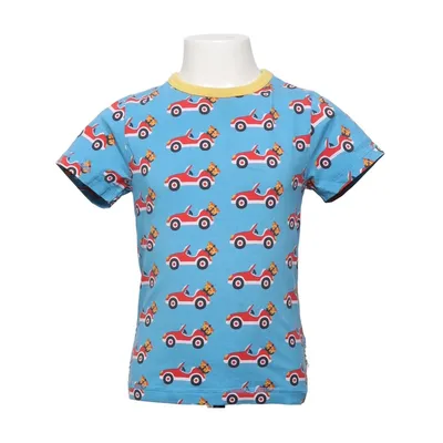 T-shirt (Blauw, Geel, Meerkleurig) van Maxomorra Katoen, Elastaan