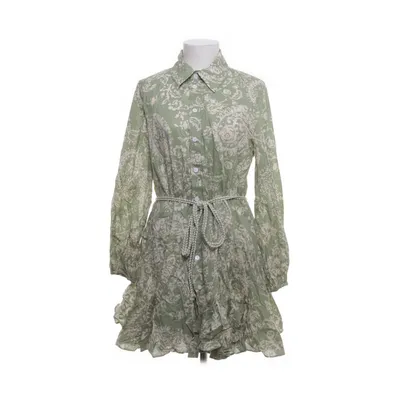 Shirt dress (Green, White) from Zara Cotton