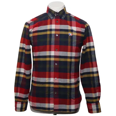 Flanellen overhemd (Rood, Blauw, Geel, Meerkleurig) van Maison Kitsuné Katoen