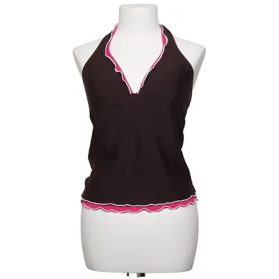 Neckholder Top (Braun, Pink, Weiß) von Okay Elasthan, Polyamid, Polyester