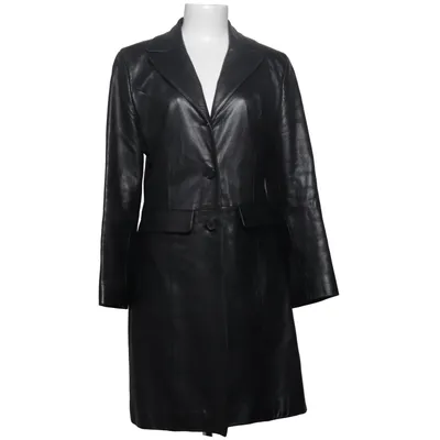 Veste longue en cuir (Noir) de Redskins Polyester, Viscose