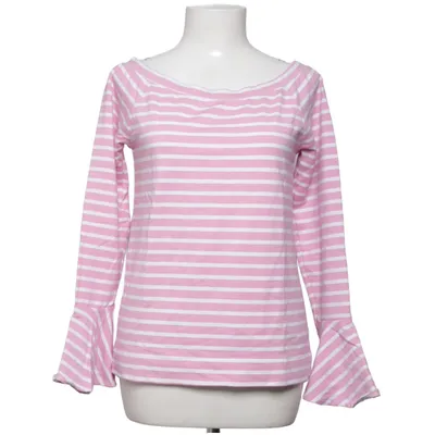 Langærmet t-shirt (Pink, Hvid) fra Marie Lund Bomuld, Elastan, Modal