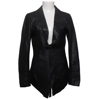 Leather coat (Black) from Transmission Leather, Polyester