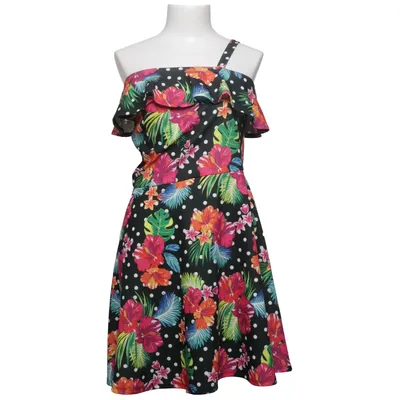 Kjole (Sort, Flerfarvet) fra Candy Couture Elastan, Polyester