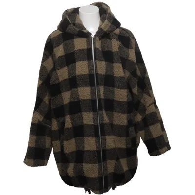 Jacket (urban classics, urban classics jacket, streetwear brand teddy jacket, sherpa jacket, fleece jacket, borg jacket, fluffy jacket checkered jacket, plaid jacket, buffalo check, lumberjack style hooded jacket, zip hoodie, zip up jacket, oversized jacket 3xl jacket, plus size, oversized fit, loose fit, baggy style brown black jacket, neutral tones, fall colors, autumn outfit y2k fashion, 2000s style, streetwear, urban style, tiktok fashion winter jacket, warm jacket, cozy wear, casual outfit unisex jacket, skater style, grunge style, outdoor style) from Urban Classics Polyester