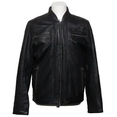 Leren jack (Zwart) van J.F.M Leer, Polyester