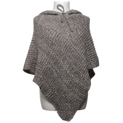 Poncho (Grå, Beige) fra Rose Bud Akryl, Metallfiber, Polyester