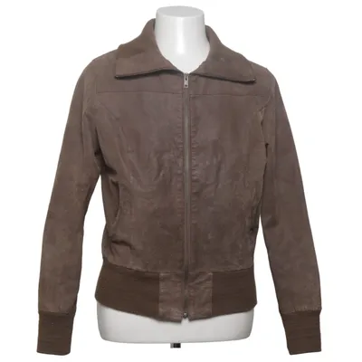 Leren jack (Bruin) van Petroff Acryl, Leer, Polyester