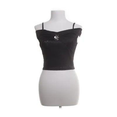 Crop top (Zwart) van Romwe Elastaan, Polyester