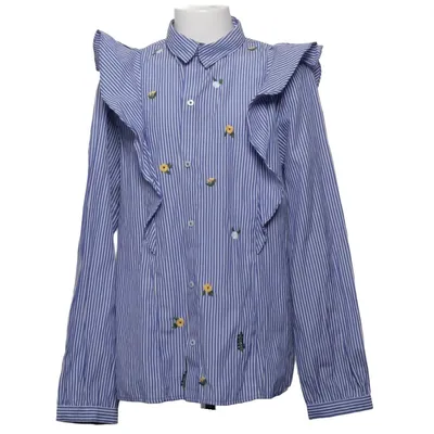 Blouse (Blue, White) from Zara Girls Cotton, Polyester