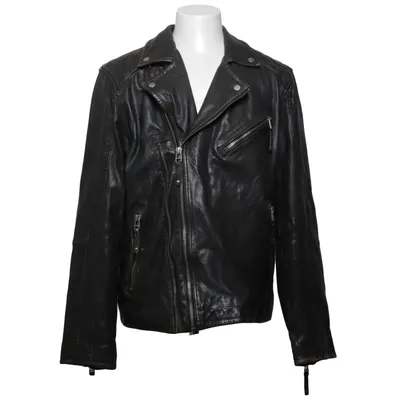 Bikerjack (Grijs) van Kara Katoen, Leer, Polyester
