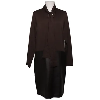 Robe en cuir (Marron) de Raoul Acétate, Cuir, Soie