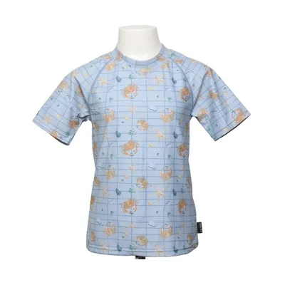 T-shirt (Blue, Multicolored) from Mikk-line Elastane, Recycled polyester