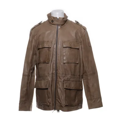 Leather jacket (Beige) from Napapijri Cotton, Leather, Polyester