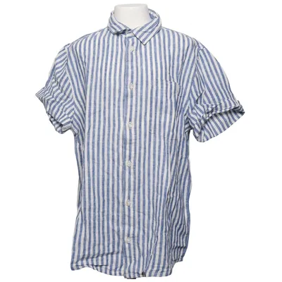 Chemise à manches courtes (Bleu, Blanc) de H&M Lin, Coton