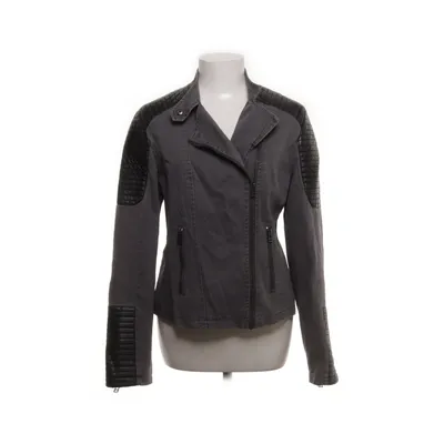 Biker jacket (Gray) from Laura Torelli Collection Polyester, Polyurethane, Cotton
