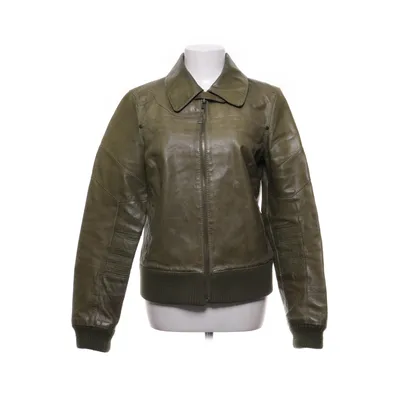 Läderjacka (Grön) från ONLY Bomull, Skinn, Polyester