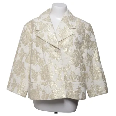 Blazer (Hvid, Guld) fra Isaac Mizrahi Bomuld, Metallfiber, Polyester, Viscose