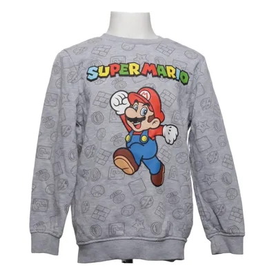 Collegetröja (Grå, Flerfärgad) från Super Mario Bomull, Polyester